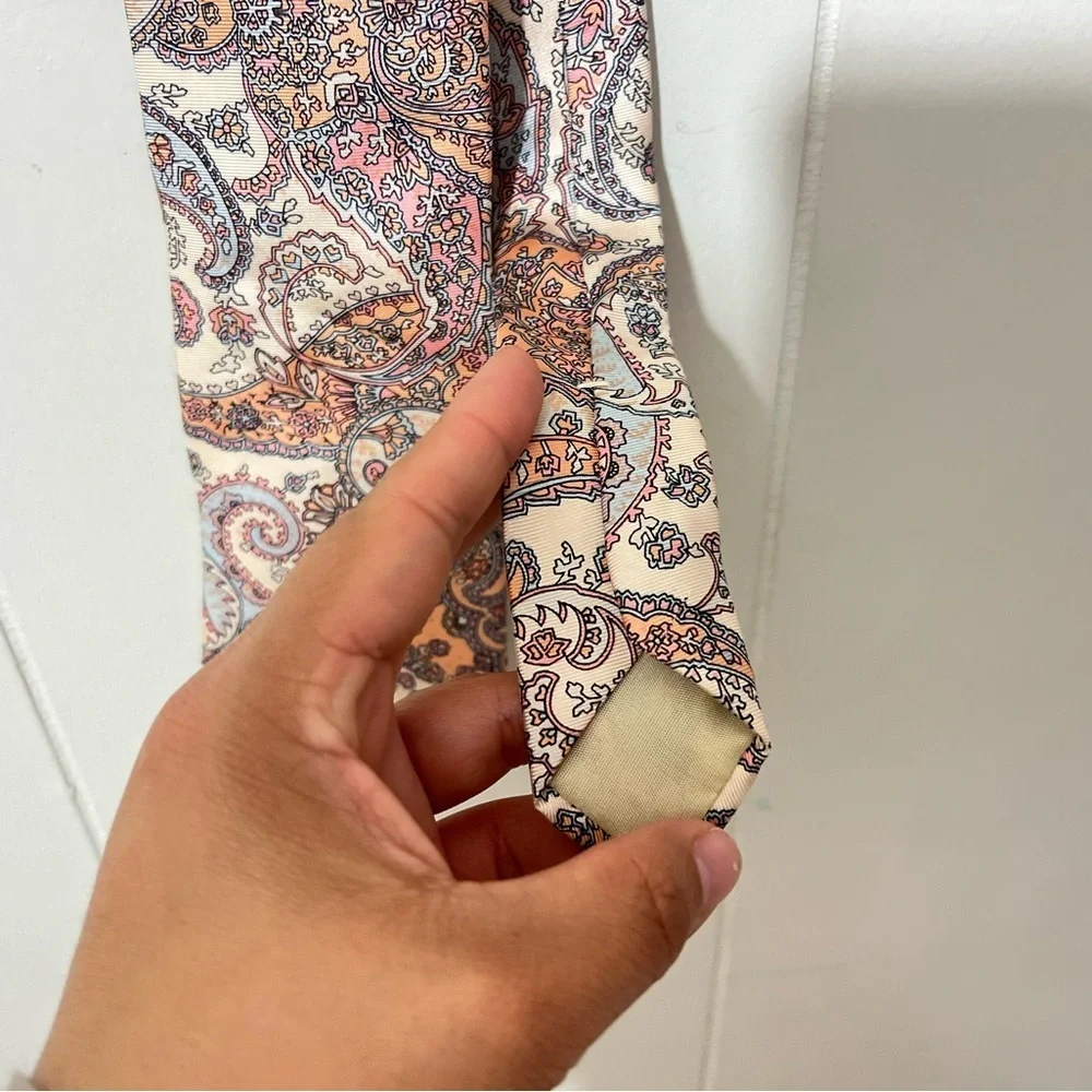 Lorenzo Silk Neck Tie Paisley Made in Italy 100% Silk